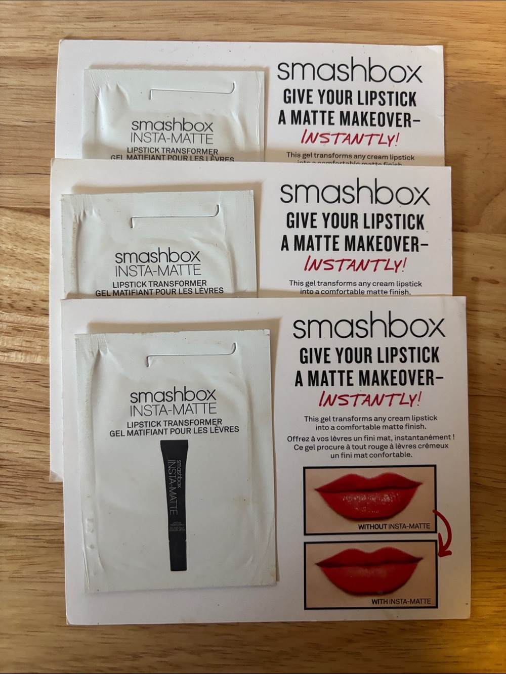 Smashbox Insta-Matte Lipstick Transformer, 3 Sample Packets
